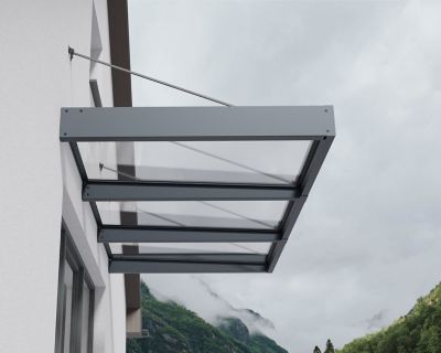 Image showing  Sophia XL 3000 9 ft. x 5 ft. Awning - Gray/Clear