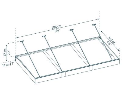 Image showing  Sophia XL 3000 9 ft. x 5 ft. Awning - Gray/Clear