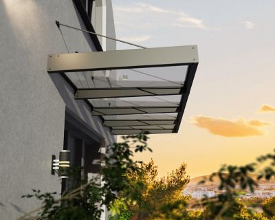 Image showing  12 x 5ft. Sophia XL 4000 Awning, Gray/Clear