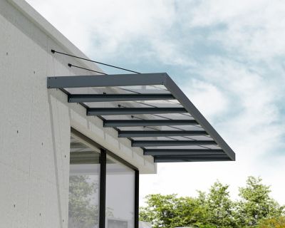 Image showing  Sophia XL 7000, 22 x 5ft. Awning, Gray/Clear