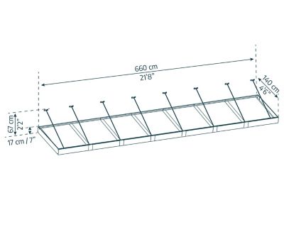 Image showing  Sophia XL 7000, 22 x 5ft. Awning, Gray/Clear