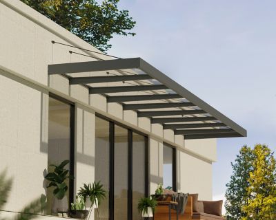 Image showing  Sophia XL 9000, 28 x 5ft. Awning, Gray/Clear