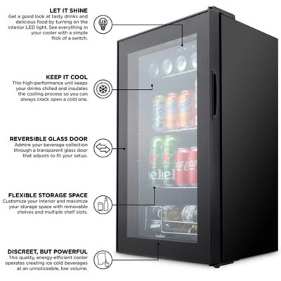 Image showing  101-Can Capacity Beverage Refrigerator, Freestanding Mini Fridge with Glass Door