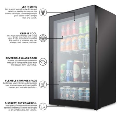 Image showing  126-Can Capacity Beverage Refrigerator, Freestanding Mini Fridge with Glass Door
