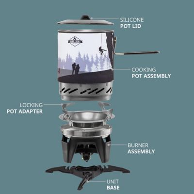 Image showing  Portable Stove & Cooking System with 1L Pot, Compact Propane Stove Cooktop with Handle