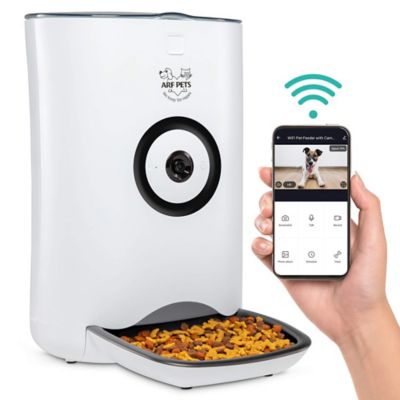 Arf Pets Smart Automatic Plastic Pet Feeder with Wi-Fi, HD Camera and Video Recording with Easy App-Control