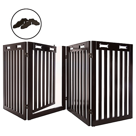 Arf Pets Freestanding Dog Gate, 4-Panel Extension, 360 deg. Foldable Dog Gate 80 in.W x 31.5 in.H