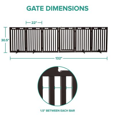 Image showing  31.5 in. 360 Foldable Freestanding Wooden Dog Gate, 6-Panel Extension, 120 in. W