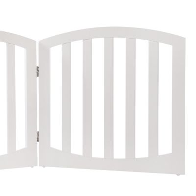 Arf Pets Arf pets FreeStanding Dog Gate, Foldable Step Over Pet Gate, 3 Panel 360 Degree, 24 in. Tall - White