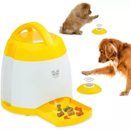 Arf Pets Dog Treat Dispenser with Button - Memory Training Dog Toy Promotes Exercise - 2 Buttons Pet Automatic Feeders