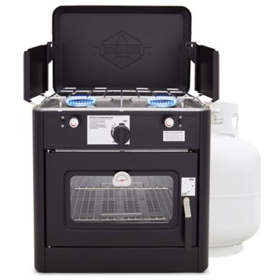 Hike Crew Gas Camping Oven, CSA Approved 2-Burner Stove & Camp Oven with Bag, Igniter & More - Black