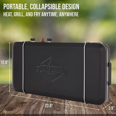 Image showing 5 th Hike Crew 1-Burner 2-in-1 Propane Gas Camping Stove, Camping Grill and Stove with Igniter, Stainless Drip Tray, Black