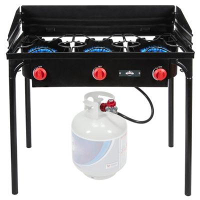 Hike Crew 225,000 BTU Portable Gas Stove with 3 Burners, Legs, Wind Panels & Temperature Control