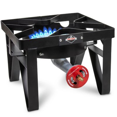 Image showing  220,000 BTU Single Burner Portable Gas Stove with Flame Air Control & Adjustable Hose