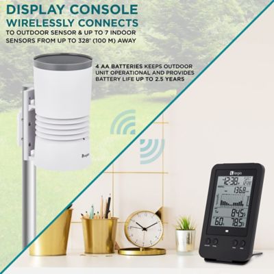 Image showing  3-in-1 Rain Gauge Weather Station with Temperature & Humidity, Indoor/Outdoor Weather Station