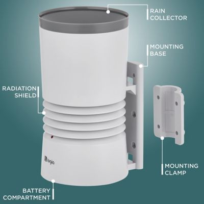 Image showing  3-in-1 Rain Gauge Weather Station with Temperature & Humidity, Indoor/Outdoor Weather Station