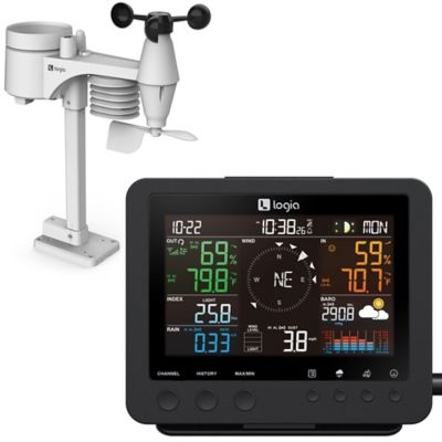 Logia 7-in-1 Weather Station Indoor/Outdoor Weather Station with Temperature Humidity, Alarm & More