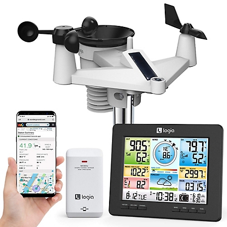 Logia 7-in-1 Wi-Fi Weather Station with Solar, Indoor/Outdoor Weather Station W/Forecast Data & More!