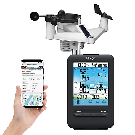 Logia 7-in-1 Wireless Weather Station with 4-Day Forecast, Wi-Fi, Solar Cell & Display Console