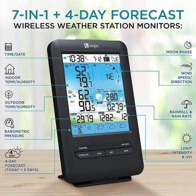 Image showing  7-in-1 Wireless Weather Station with 4-Day Forecast, Wi-Fi, Solar Cell & Display Console