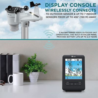 Image showing  7-in-1 Wireless Weather Station with 4-Day Forecast, Wi-Fi, Solar Cell & Display Console