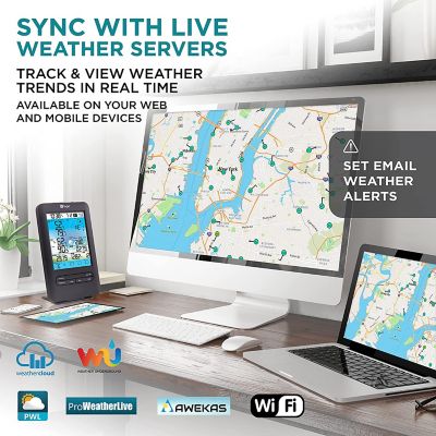 Image showing 7 th Logia 7-in-1 Wireless Weather Station with 4-Day Forecast, Wi-Fi, Solar Cell & Display Console