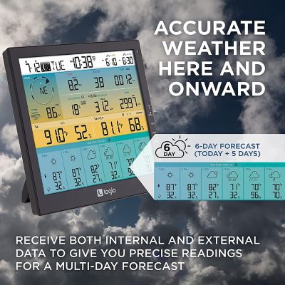 Image showing  7-in-1 Wi-Fi Weather Station with Solar Panel, 6-Day Forecast, 10 in. LED Display