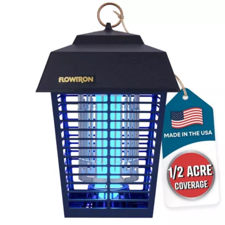 Flowtron Bug Zapper Mosquito Zapper with 1/2 Acre Coverage 15W Bulb and 5600V Mosquito Grill Fly Swatters & Zappers