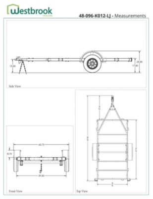 Image showing  4 x 8ft. Galvalume Kit Trailer with 12 in. Wheels, 1,000 lb. Max Capacity, LED and Jack