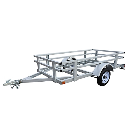 Stirling 4 ft. x 8 ft. Galvalume Rail Side Kit Trailer with 12 in. Wheels