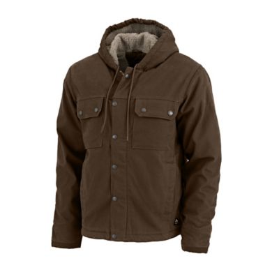 Image showing  Men's Toughshield Super-Duty Sherpa-Lined Sanded Duck Hooded Jacket