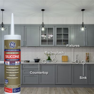 Image showing  10.1 oz. Advanced Silicone II Kitchen and Bath Sealant, White