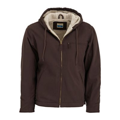 ジャケット・アウター TRI-MOUNTAIN Padded Duck Hoodie Jacket Blue Mountain Men's DWR Sherpa-Lined Heavy-Duty Sanded Duck Hooded