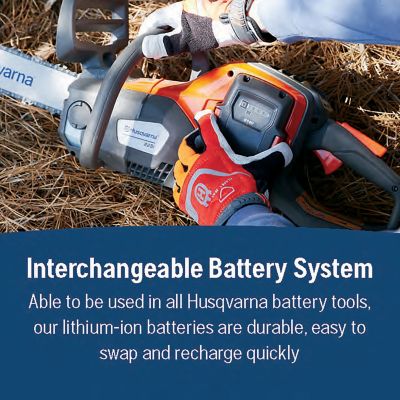 Image showing 5 th Husqvarna Power Axe 225i 14 in. 40V Battery Powered Cordless Chainsaw, 4 Ah Battery and Charger Included
