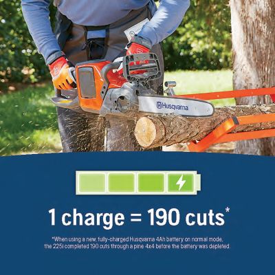 Image showing 6 th Husqvarna Power Axe 225i 14 in. 40V Battery Powered Cordless Chainsaw, 4 Ah Battery and Charger Included