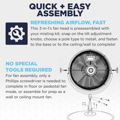 Image showing 6 th Maxx Air 20 in. 3-Speed Tilting Misting Pedestal Fan