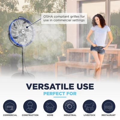 Image showing 8 th Maxx Air 20 in. 3-Speed Tilting Misting Pedestal Fan