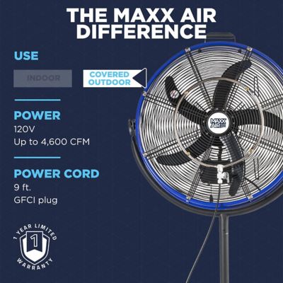 Image showing 9 th Maxx Air 20 in. 3-Speed Tilting Misting Pedestal Fan