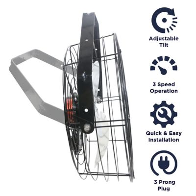 Image showing  18 In. 3-Speed Indoor Tilting Wall-Mounted Poultry Fan with Wide Guard