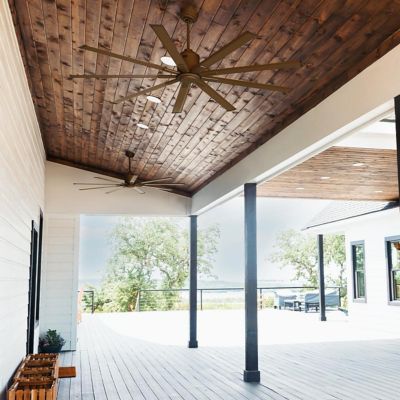 Image showing  96 In. Indoor/Outdoor 6-Speed Ceiling Fan with Remote, Oil-Rubbed Bronze