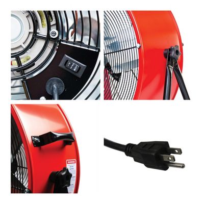 Image showing  24 in. 2-Speed Indoor Tilting Direct Drive Drum Fan, Red