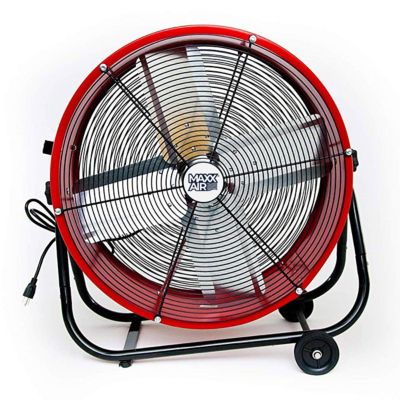 Image showing 5 th Maxx Air 24 in. 2-Speed Indoor Tilting Direct Drive Drum Fan, Red