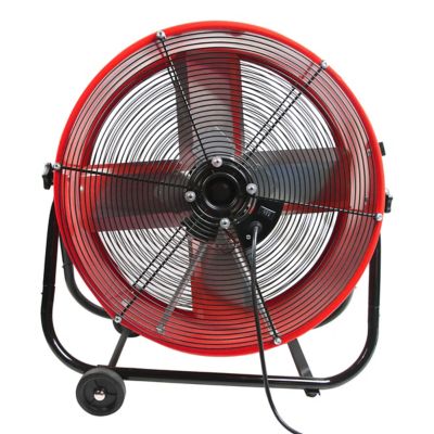 Image showing 6 th Maxx Air 24 in. 2-Speed Indoor Tilting Direct Drive Drum Fan, Red