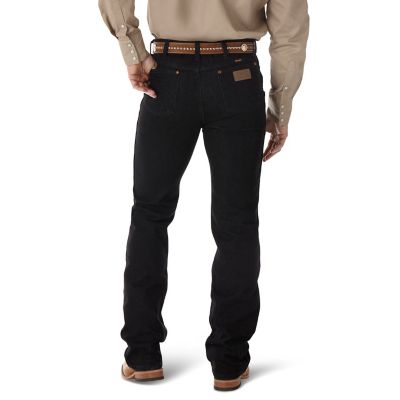 Image showing  Men's Slim Fit High-Rise Cowboy Cut Stretch Jeans, 100938BLK