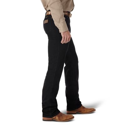 Image showing  Men's Slim Fit High-Rise Cowboy Cut Stretch Jeans, 100938BLK