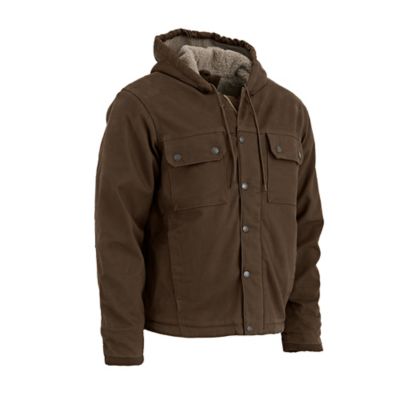 Image showing  Men's Toughshield Super-Duty Sherpa-Lined Sanded Duck Hooded Jacket