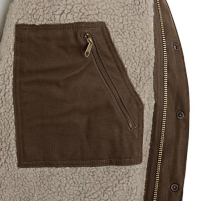 Image showing 7 th Ridgecut Men's Toughshield Super-Duty Sherpa-Lined Sanded Duck Hooded Jacket