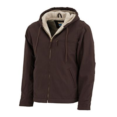 Image showing  Men's DWR Sherpa-Lined Heavy-Duty Sanded Duck Hooded Jacket