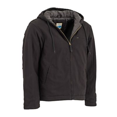Image showing  Men's DWR Quilt-Lined Heavy-Duty Sanded Duck Hooded Insulated Jacket