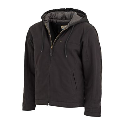 Image showing  Men's DWR Quilt-Lined Heavy-Duty Sanded Duck Hooded Insulated Jacket